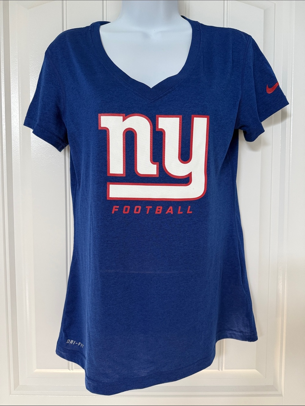 Nike Dri-Fit Blue New York Giants V‑Neck Tee small NEW